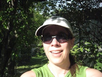 A Winnipeg counselor Carolyn Bergen just finishing the first relay leg in Manitoba Marathon June 21, 2009